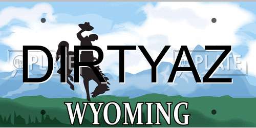 DIRTYAZ Wyoming License Plate