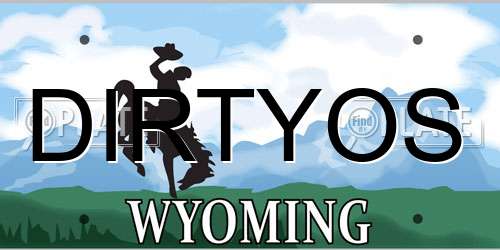 DIRTYOS Wyoming License Plate