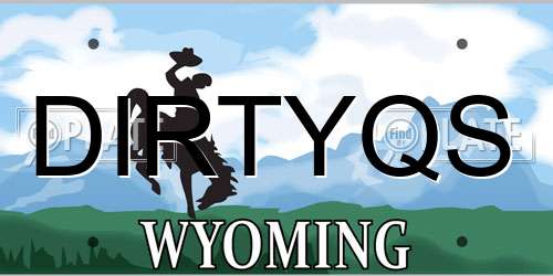 DIRTYQS Wyoming License Plate
