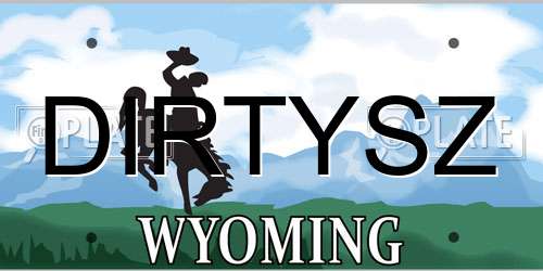 DIRTYSZ Wyoming License Plate