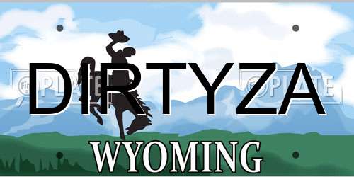 DIRTYZA Wyoming License Plate