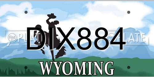 DIX884 Wyoming License Plate