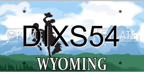 DIXS54 Wyoming License Plate