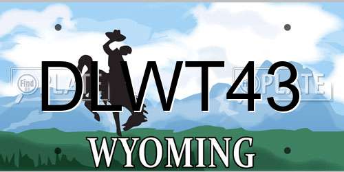 DLWT43 Wyoming License Plate