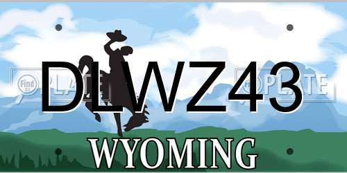 DLWZ43 Wyoming License Plate