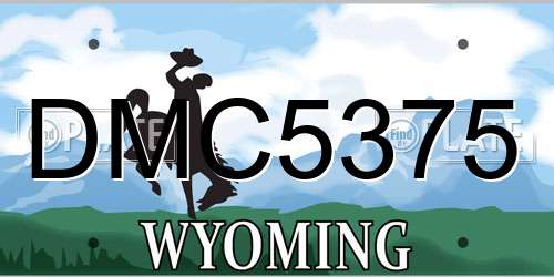 DMC5375 Wyoming License Plate
