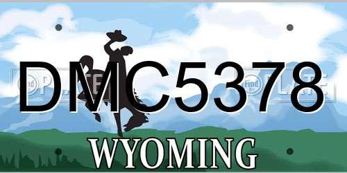 DMC5378 Wyoming License Plate