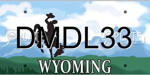 DMDL33 Wyoming License Plate