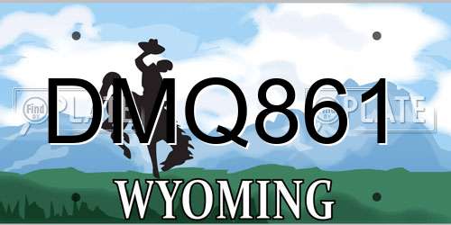 DMQ861 Wyoming License Plate