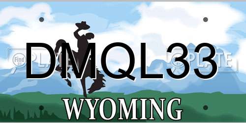 DMQL33 Wyoming License Plate