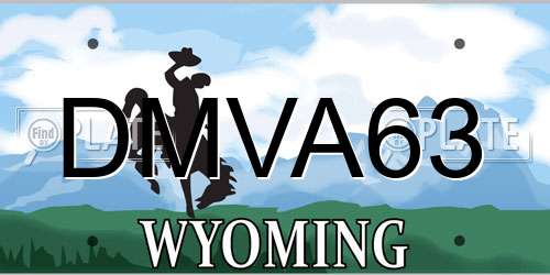 DMVA63 Wyoming License Plate