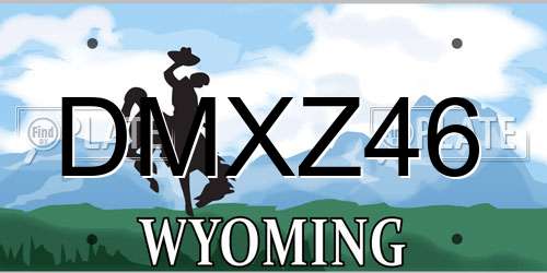 DMXZ46 Wyoming License Plate