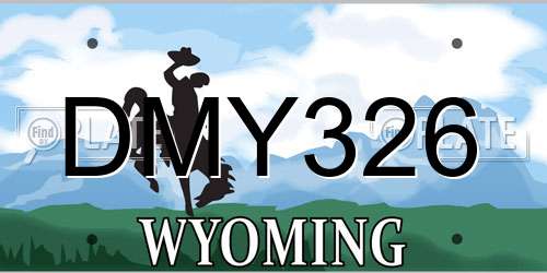 DMY326 Wyoming License Plate