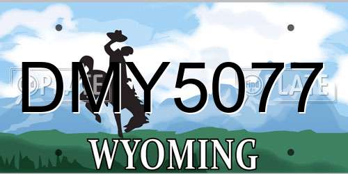 DMY5077 Wyoming License Plate