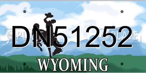 DN51252 Wyoming License Plate