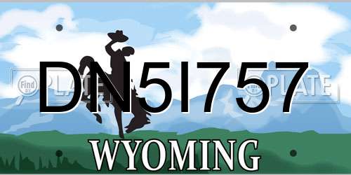 DN5I757 Wyoming License Plate