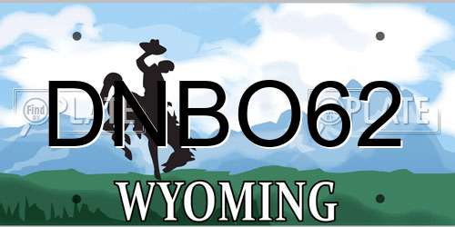 DNBO62 Wyoming License Plate