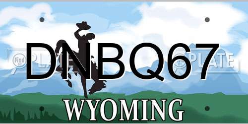 DNBQ67 Wyoming License Plate