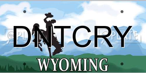 DNTCRY Wyoming License Plate