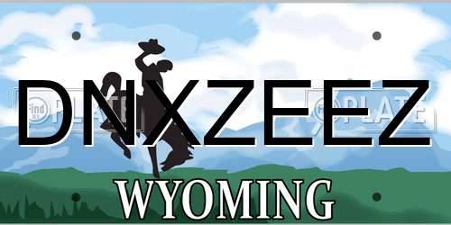 DNXZEEZ Wyoming License Plate