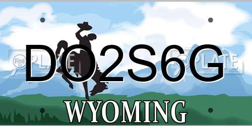 DO2S6G Wyoming License Plate