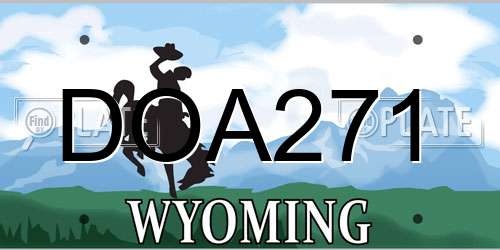 DOA271 Wyoming License Plate