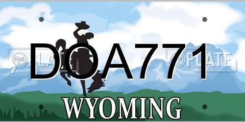 DOA771 Wyoming License Plate