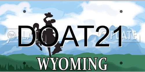 DOAT21 Wyoming License Plate