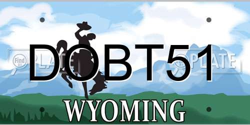 DOBT51 Wyoming License Plate