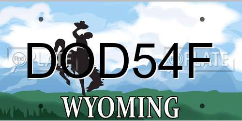 DOD54F Wyoming License Plate