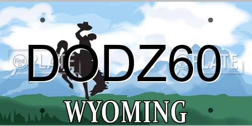 DODZ60 Wyoming License Plate
