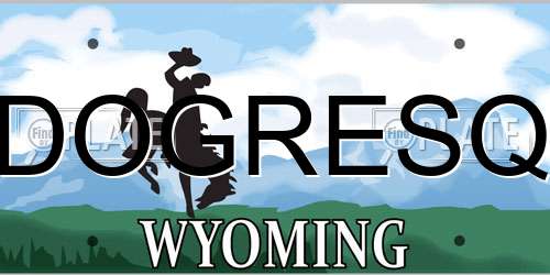 DOGRESQ Wyoming License Plate