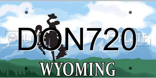 DON720 Wyoming License Plate