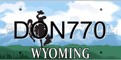 DON770 Wyoming License Plate