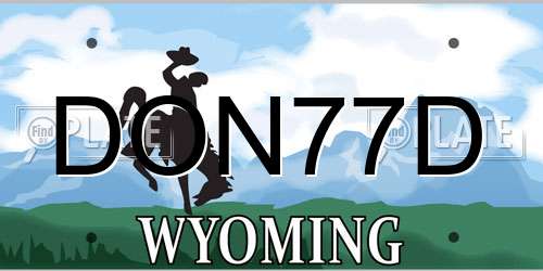 DON77D Wyoming License Plate