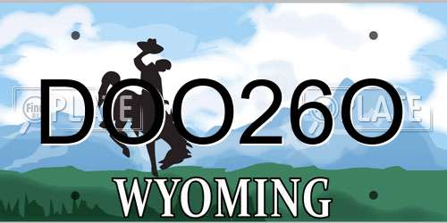 DOO26O Wyoming License Plate