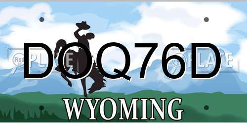 DOQ76D Wyoming License Plate