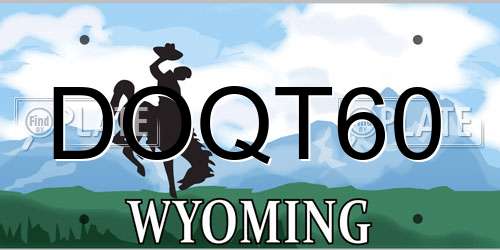 DOQT60 Wyoming License Plate