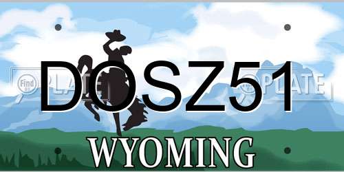 DOSZ51 Wyoming License Plate