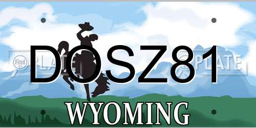 DOSZ81 Wyoming License Plate