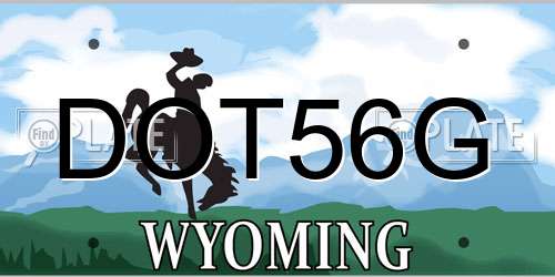 DOT56G Wyoming License Plate