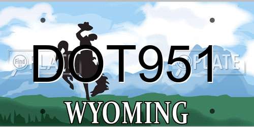 DOT951 Wyoming License Plate