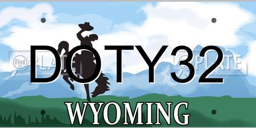 DOTY32 Wyoming License Plate