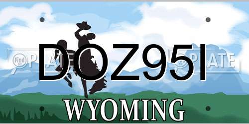 DOZ95I Wyoming License Plate