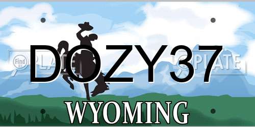 DOZY37 Wyoming License Plate