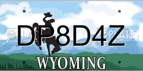 DP8D4Z Wyoming License Plate