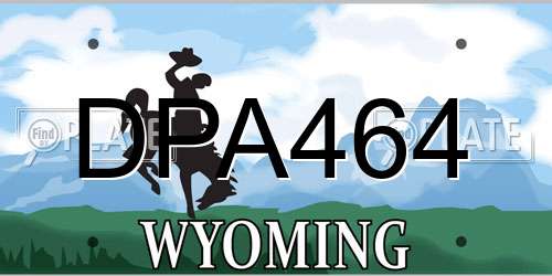 DPA464 Wyoming License Plate