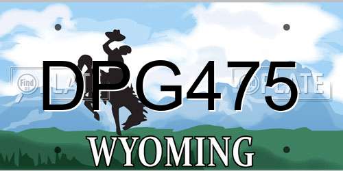DPG475 Wyoming License Plate
