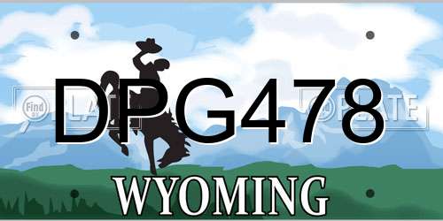 DPG478 Wyoming License Plate