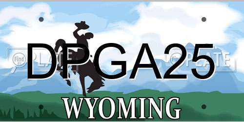 DPGA25 Wyoming License Plate
